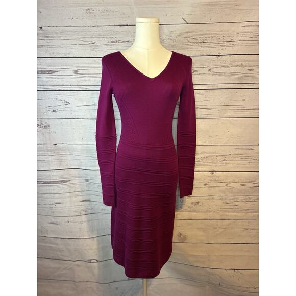 Krimson Klover Dresses & Skirts - Krimson Klover Merino Wool Sweater Dress XS Fuchsia Long Sleeve Knit Bodycon